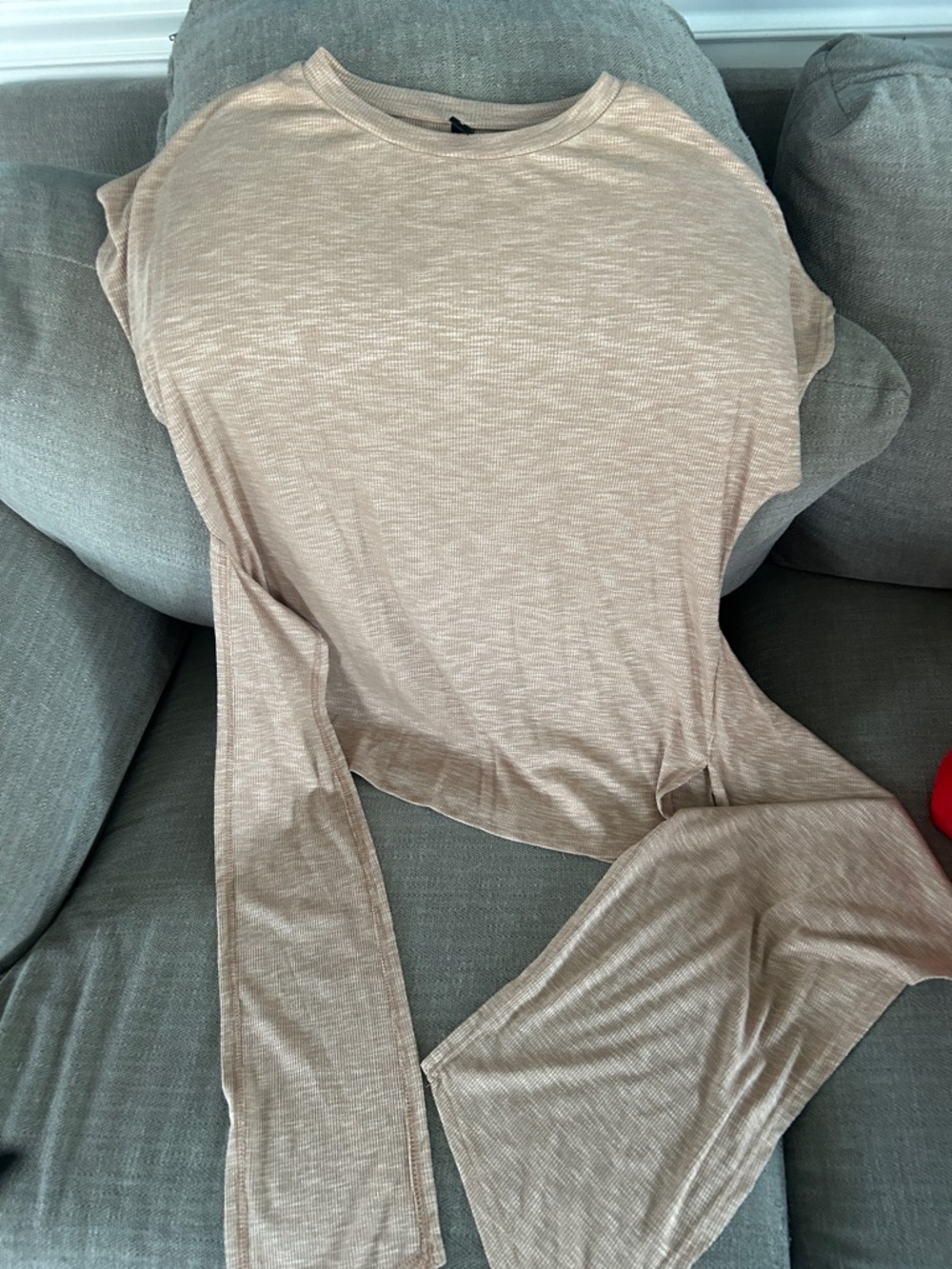 STYLEWE Beige Tie-Front Long Sleeve Top